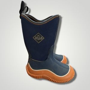 The Original Muck Boots Navy and Orange Hale Neoprene Rubber Boots Sz 10